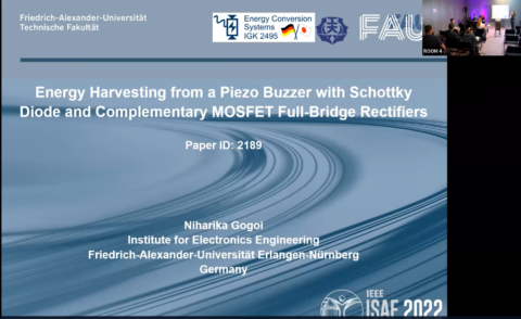 Niharika Gogoi (project A) delivered her talk on the topic "Energy harvesting from a piezo buzzer with Schottky diode and complementary MOSFET full-bridge rectifier". She has also participated in the Student Pitch Competition where she delivered her research talk in 1 minute.