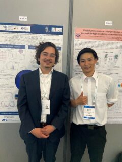 poster presentation of Taka and Project G colleague David at the E-MRS